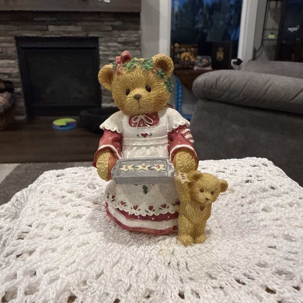 Enesco Cherished Teddies Amanda 1995 Here's Some Cheer To Last The Year